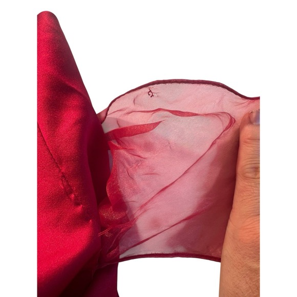 Davids Bridal Red Gown Sleeveless Flower girl Child‎ Kid Size 10 JB2532 Junior - Picture 11 of 12